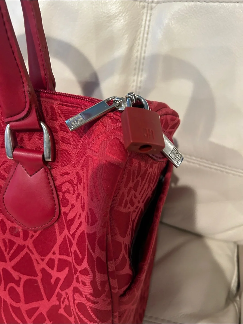 Diane Von Furstenberg DVF Vintage Red Travel Satchel Bag